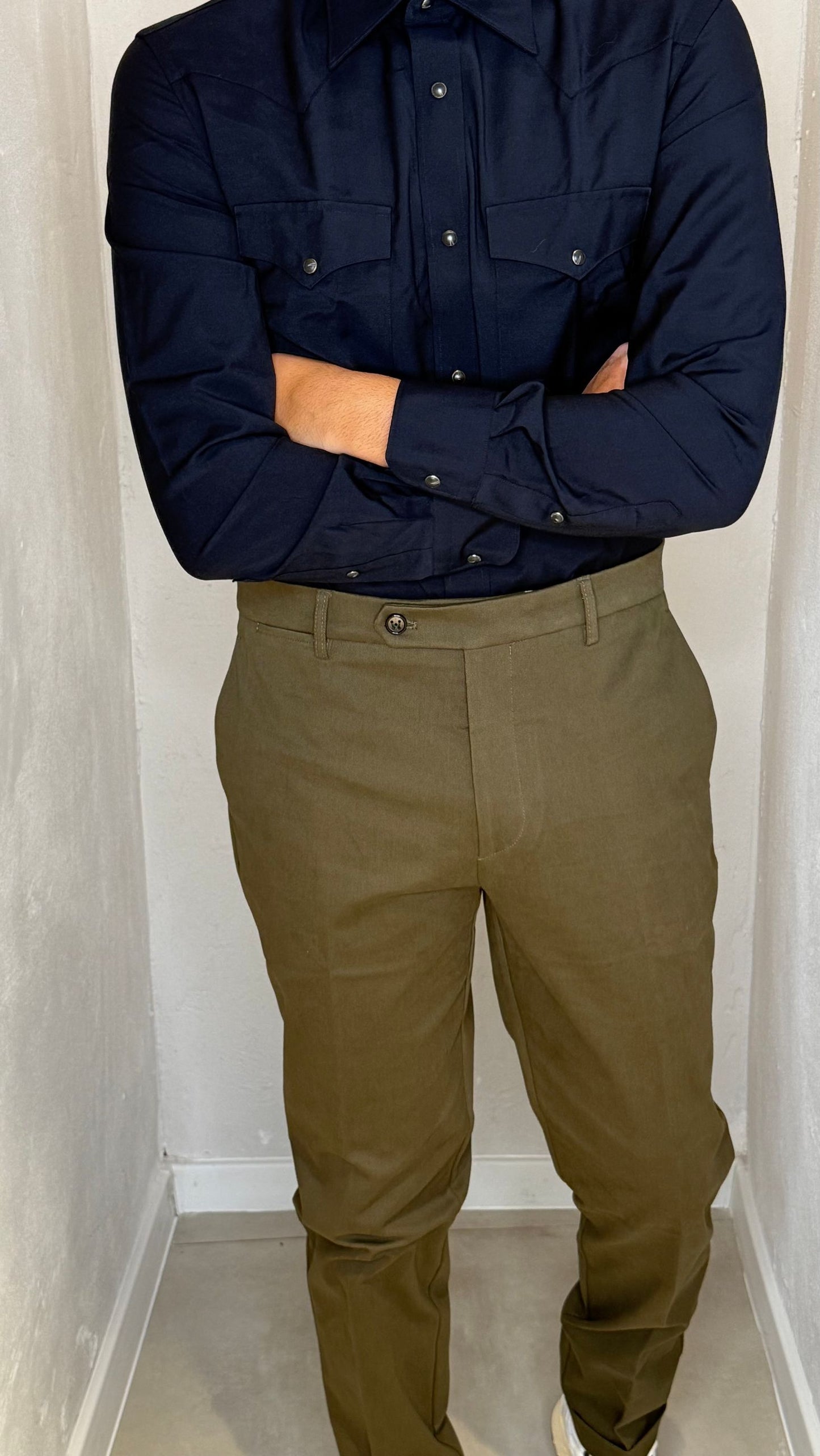 YRETROLONG-GDCCHINO/ARMY - PANTALONE - BERWICH