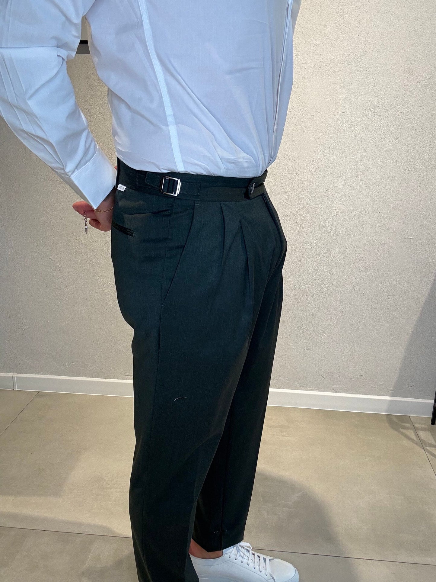 GIOVANNIT109/VERDE - PANTALONE DOPPIA PENCE - VANDOM