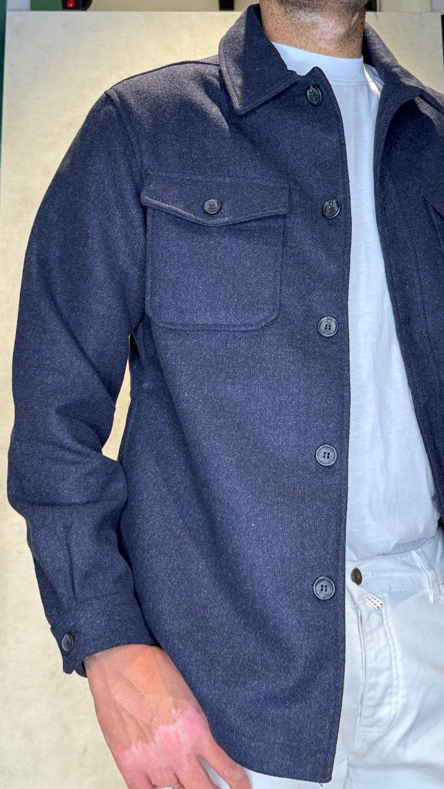 26W17OS/DARKBLUE - OVERSHIRT - PHILOTINTO