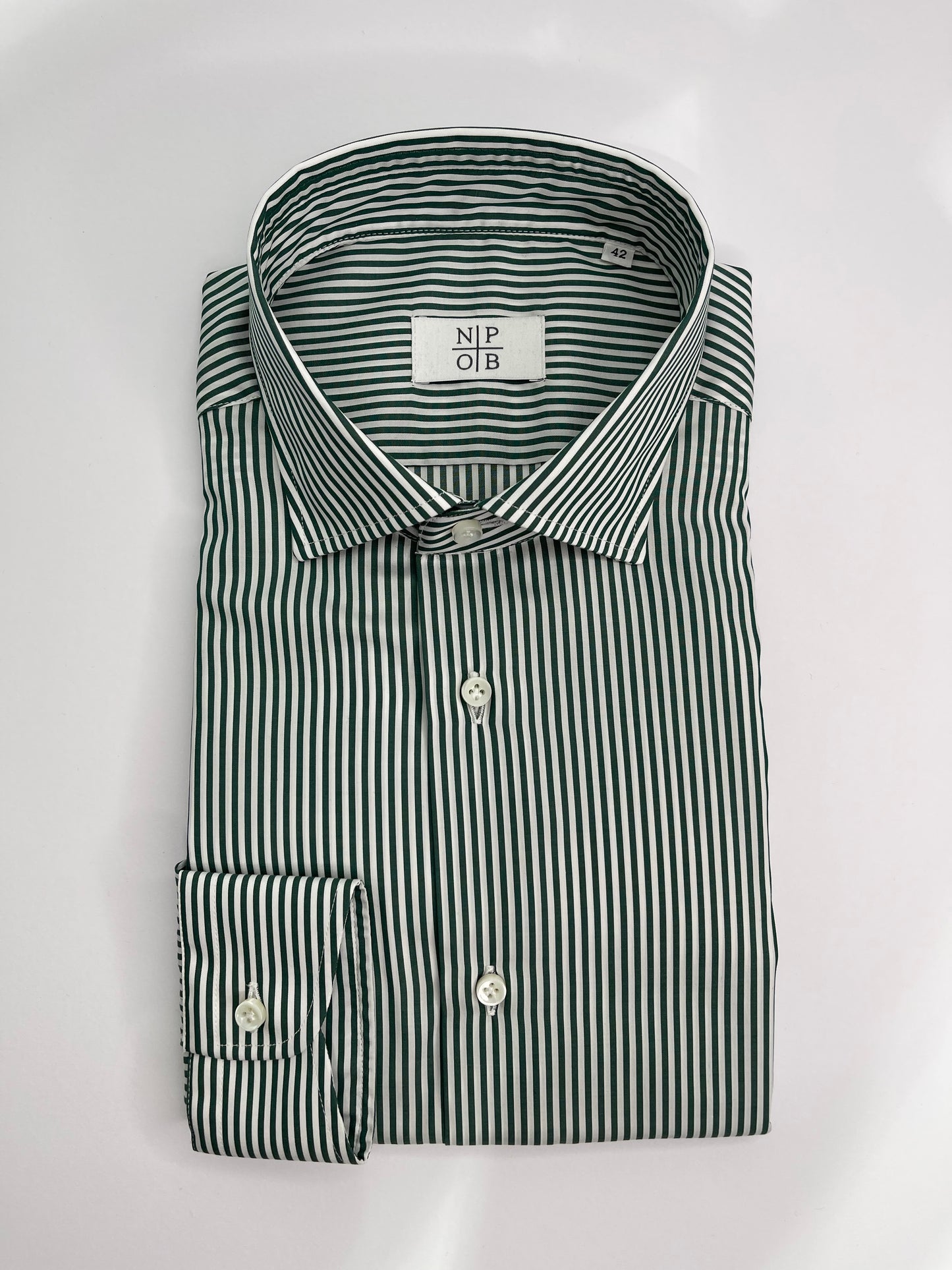SR049SP03800 - CAMICIA RIGATA BIANCO/VERDE - MASTRICAMICIAI