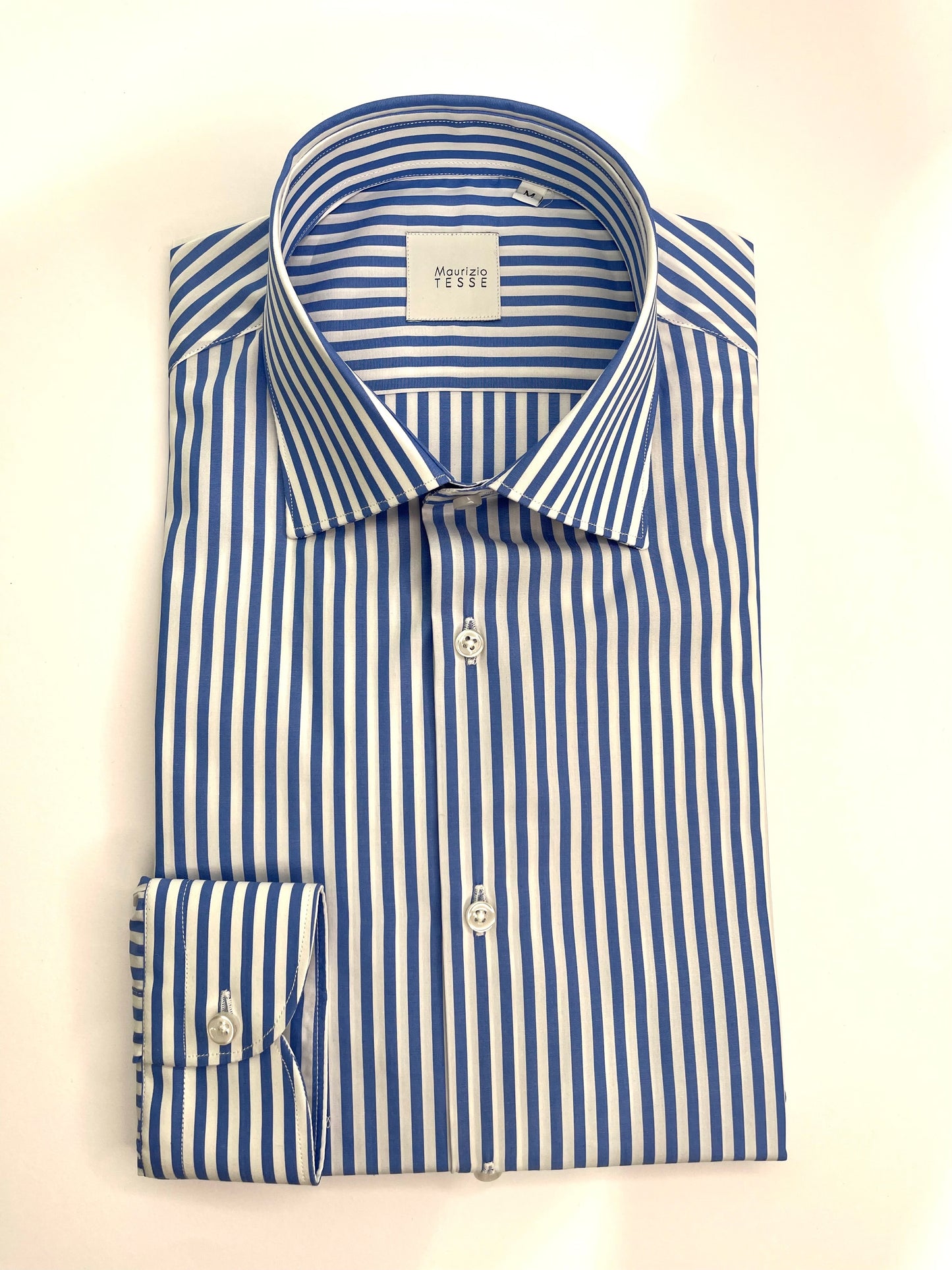 GALLIPOLI-SLIMFIT-BIANCO/BLUETTE - CAMICIA - MAURIZIO TESSE