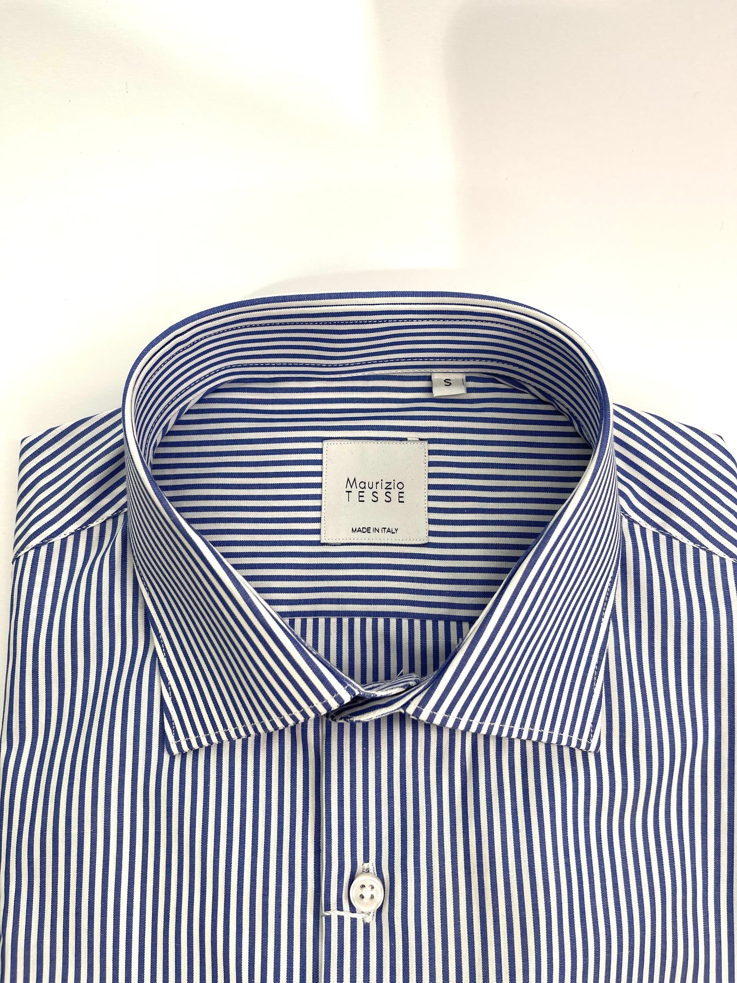 BASIC-SLIMFIT-BIANCO/BLU - CAMICIA - MAURIZIO TESSE