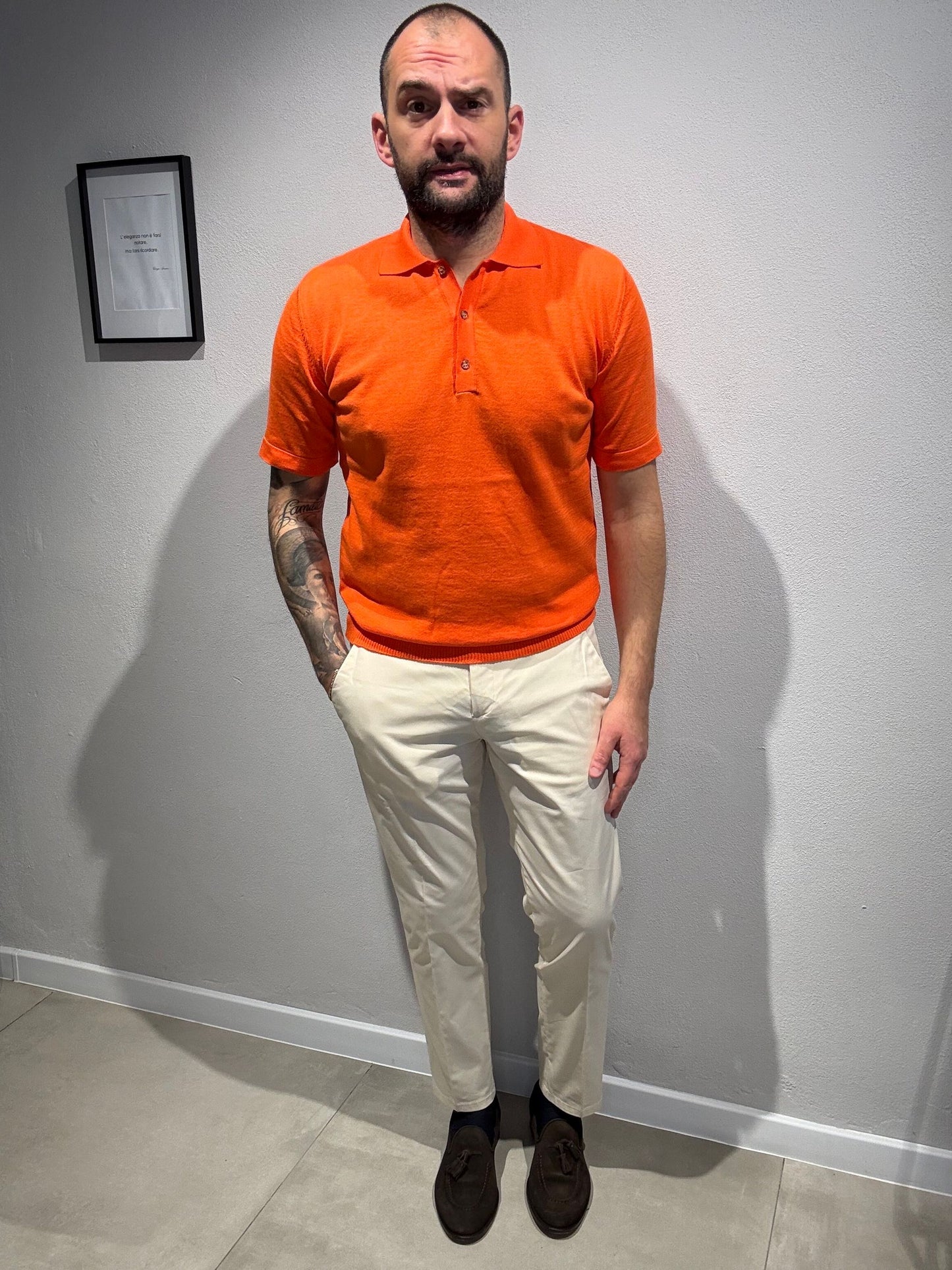 LD1277/ARANCIO - POLO 3 BOTTONI - ASHEVILLE
