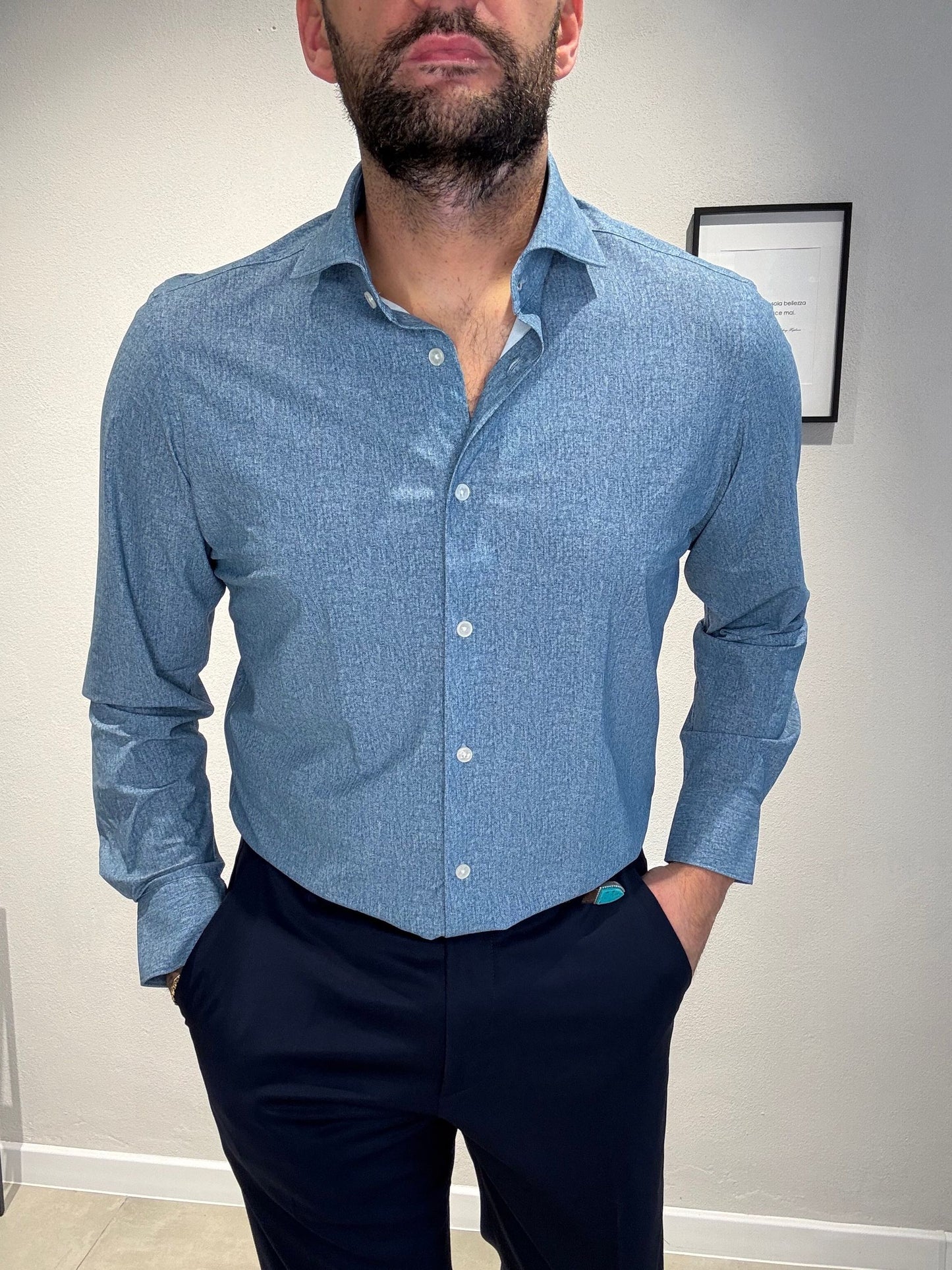 NETDENIM/AR25SR11CA COL.LIGHT BLUE WASH - CAMICIA NO STIRO - ARCHIVIUM