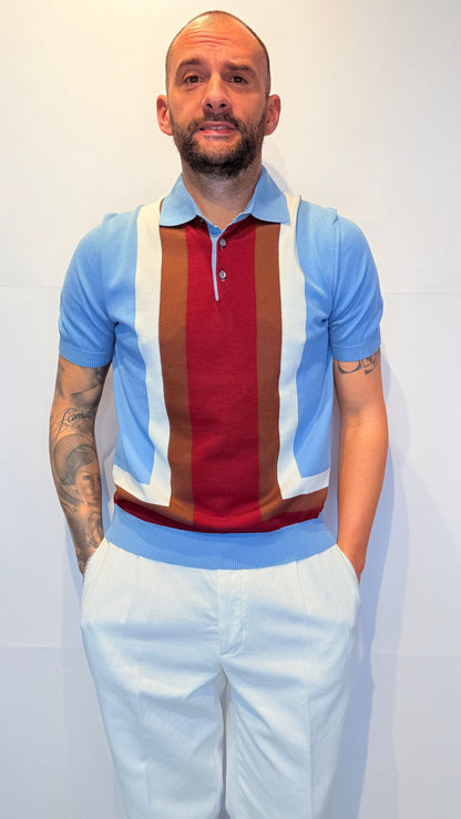 RETO/CELESTE+BIANCO+ROSSO+MORO - POLO - GALLIA