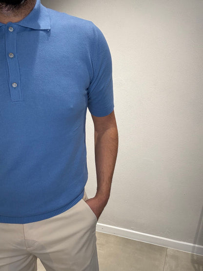 LD1277/AZZURRO - POLO 3 BOTTONI - ASHEVILLE