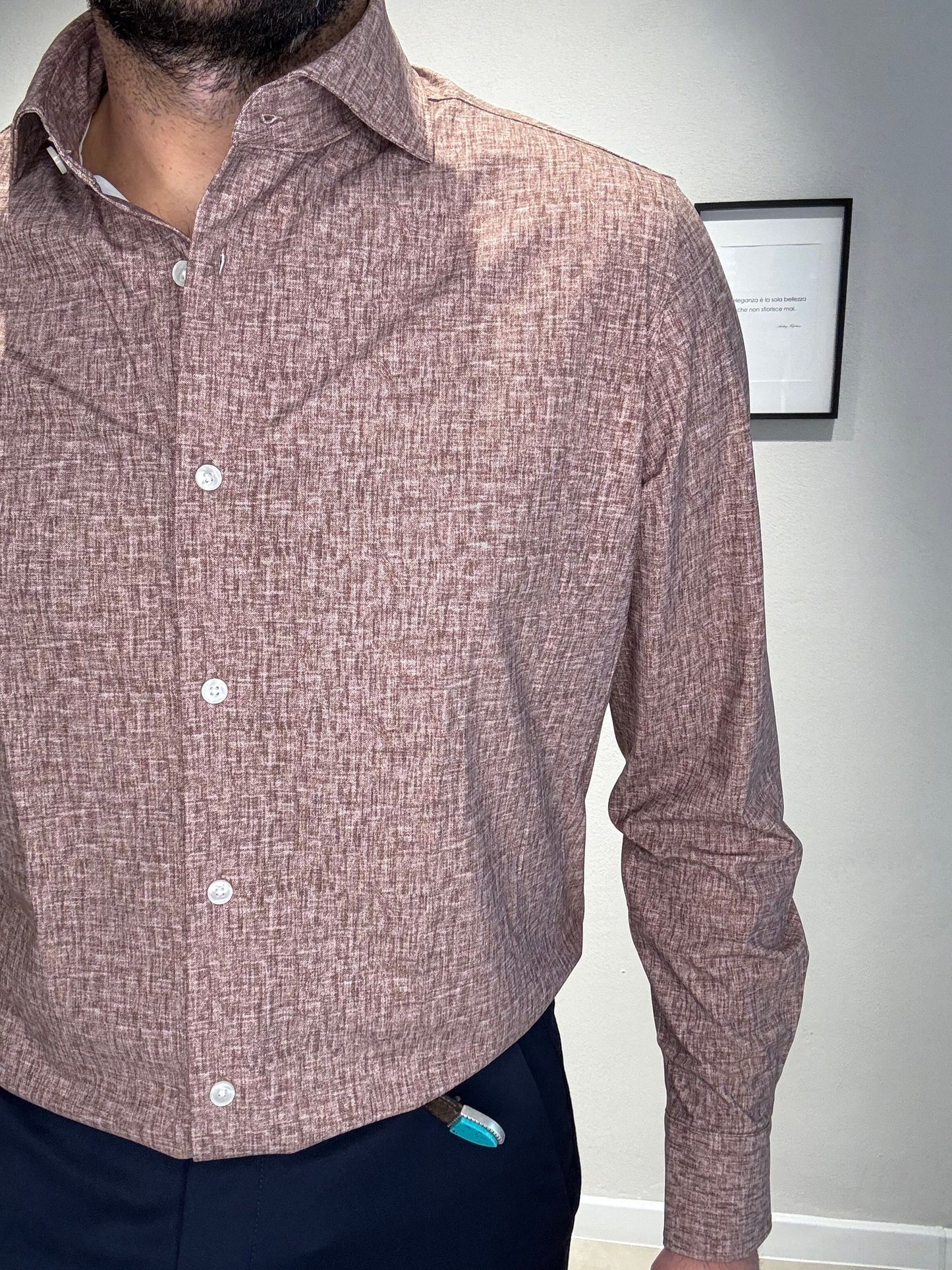NETLINEN/AR25SR11CA COL.BROWN - CAMICIA NO STIRO - ARCHIVIUM