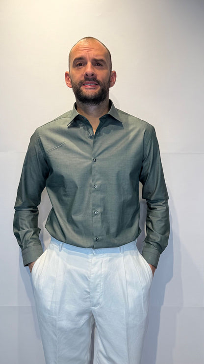 TWILL/VERDE - CAMICIA - TESSE