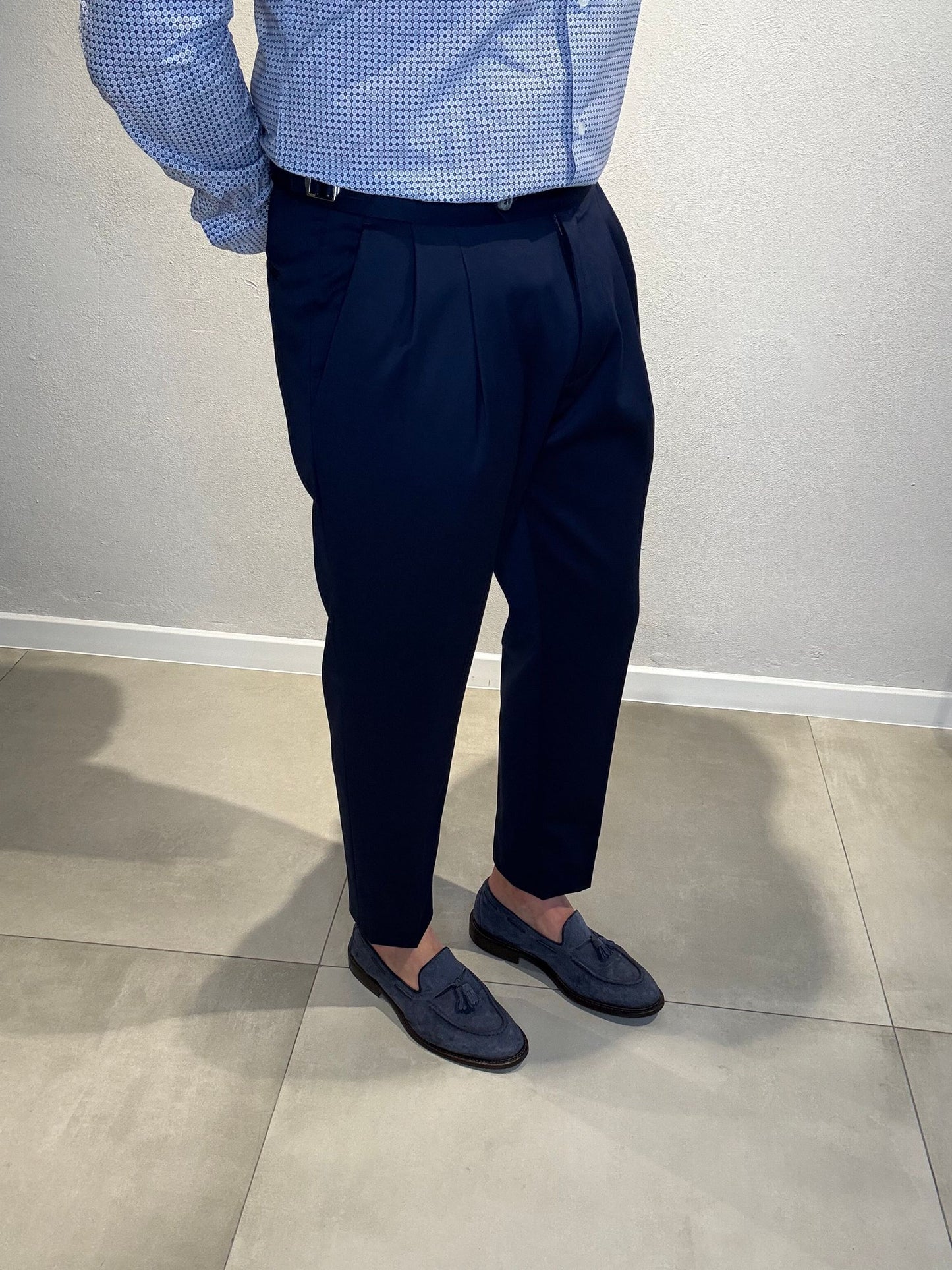 GIOVANNIT109/BLU - PANTALONE DOPPIA PENCE - VANDOM