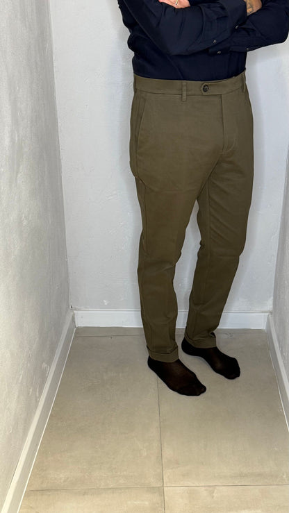 YRETROLONG-GDCCHINO/ARMY - PANTALONE - BERWICH