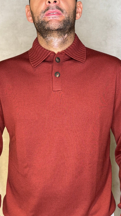 TENNIS57192/14821/ROSSO - POLO - APLOMB - MADE IN ITALY