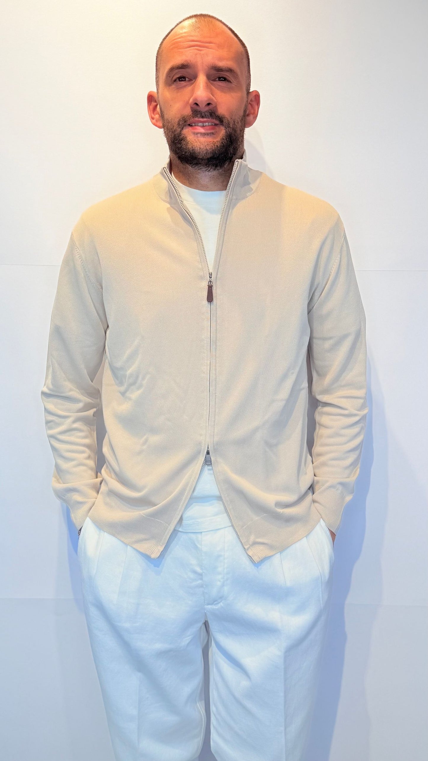 M040224/113BEIGE - CARDIGAN - EMERGING
