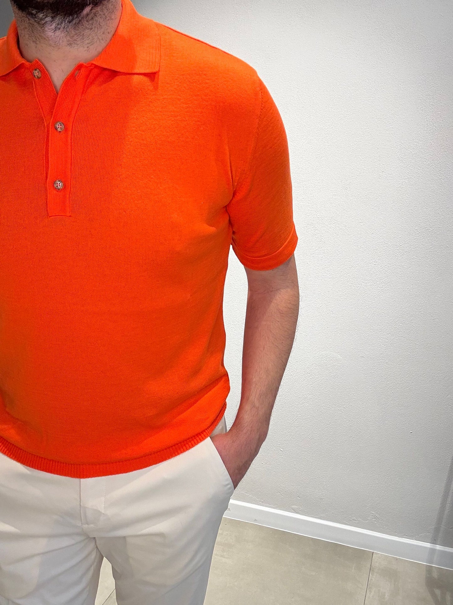 LD1277/ARANCIO - POLO 3 BOTTONI - ASHEVILLE