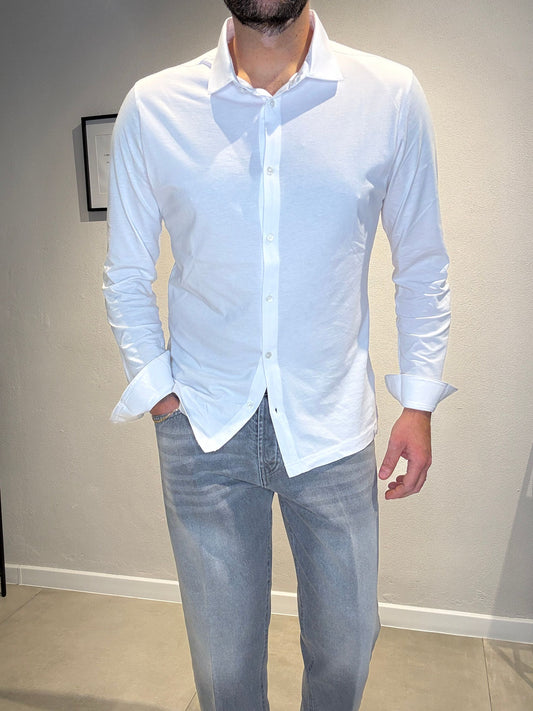 DK87109/BIANCO - POLO CAMICIA M/L - DIKTAT