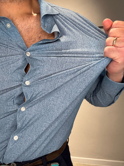 NETDENIM/AR25SR11CA COL.LIGHT BLUE WASH - CAMICIA NO STIRO - ARCHIVIUM
