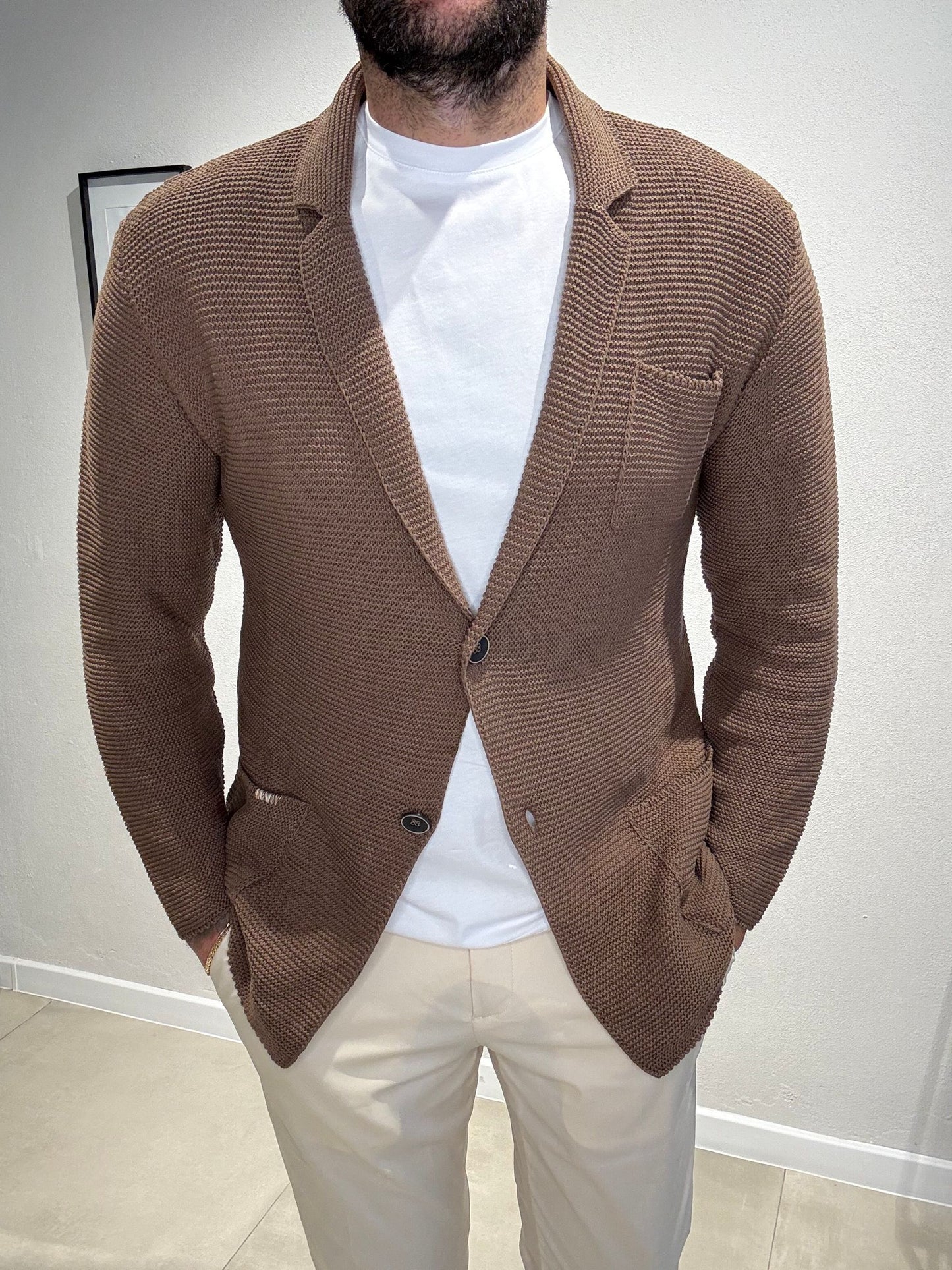 LD1285/MARRONE - CARDIGAN GIACCA  - ASHEVILLE