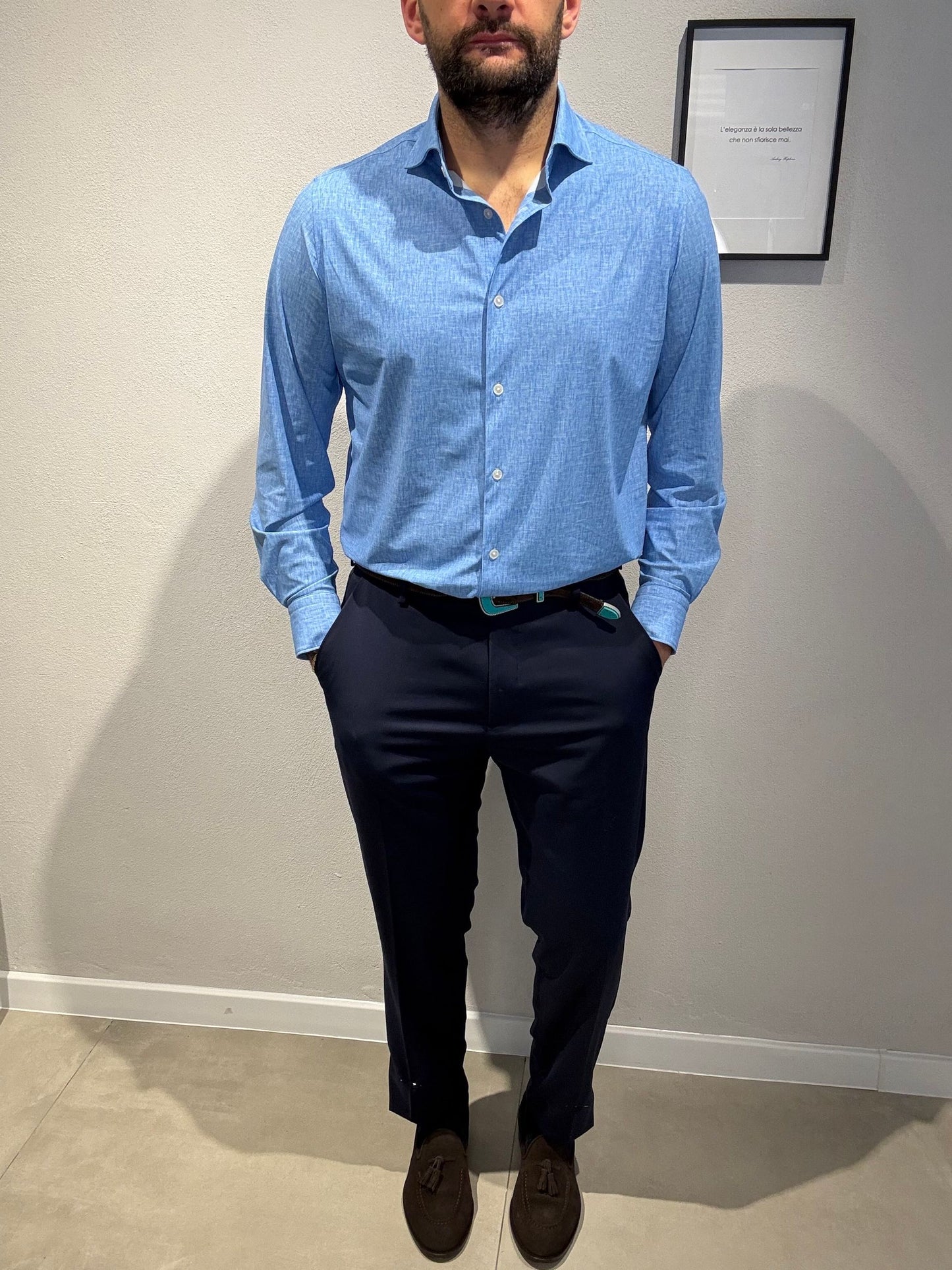NETLINEN/AR25SR11CA COL.BLUETTE - CAMICIA NO STIRO - ARCHIVIUM