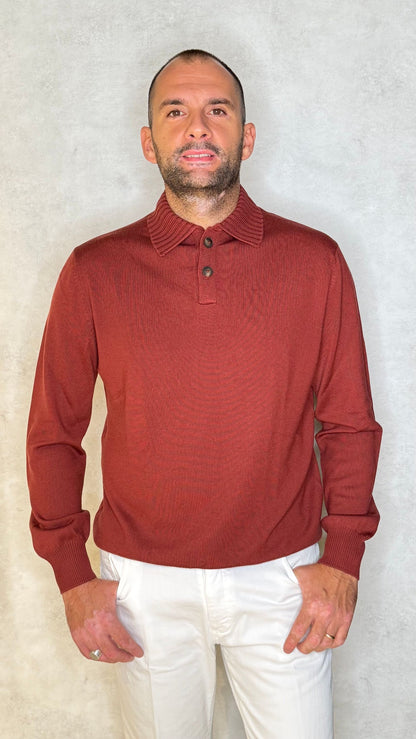 TENNIS57192/14821/ROSSO - POLO - APLOMB - MADE IN ITALY