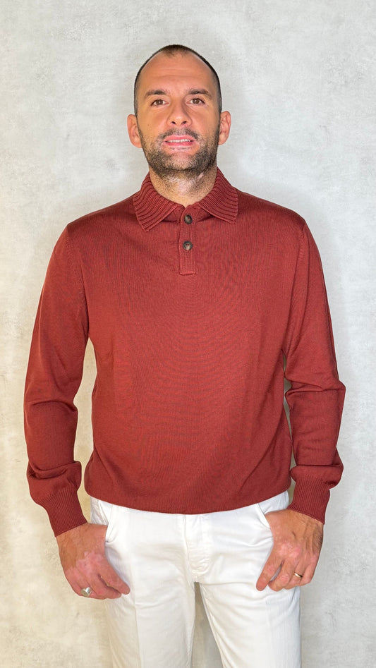 TENNIS57192/14821/ROSSO - POLO - APLOMB - MADE IN ITALY