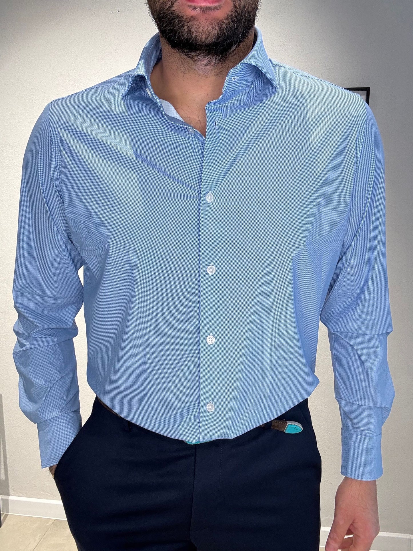 NETOXFORD/AR25SR11CA COL.BLUETTE - CAMICIA NO STIRO - ARCHIVIUM