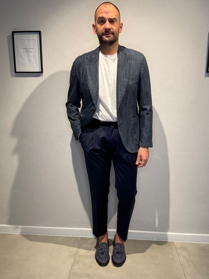 GIOVANNIT109/BLU - PANTALONE DOPPIA PENCE - VANDOM