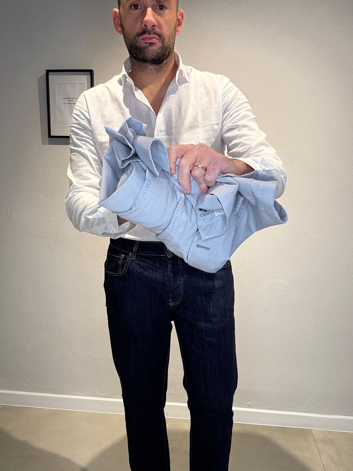 G3327/DOUBLEWASHED/GHIACCIO - GIACCA DOPPIO PETTO - MARTIN ZELO