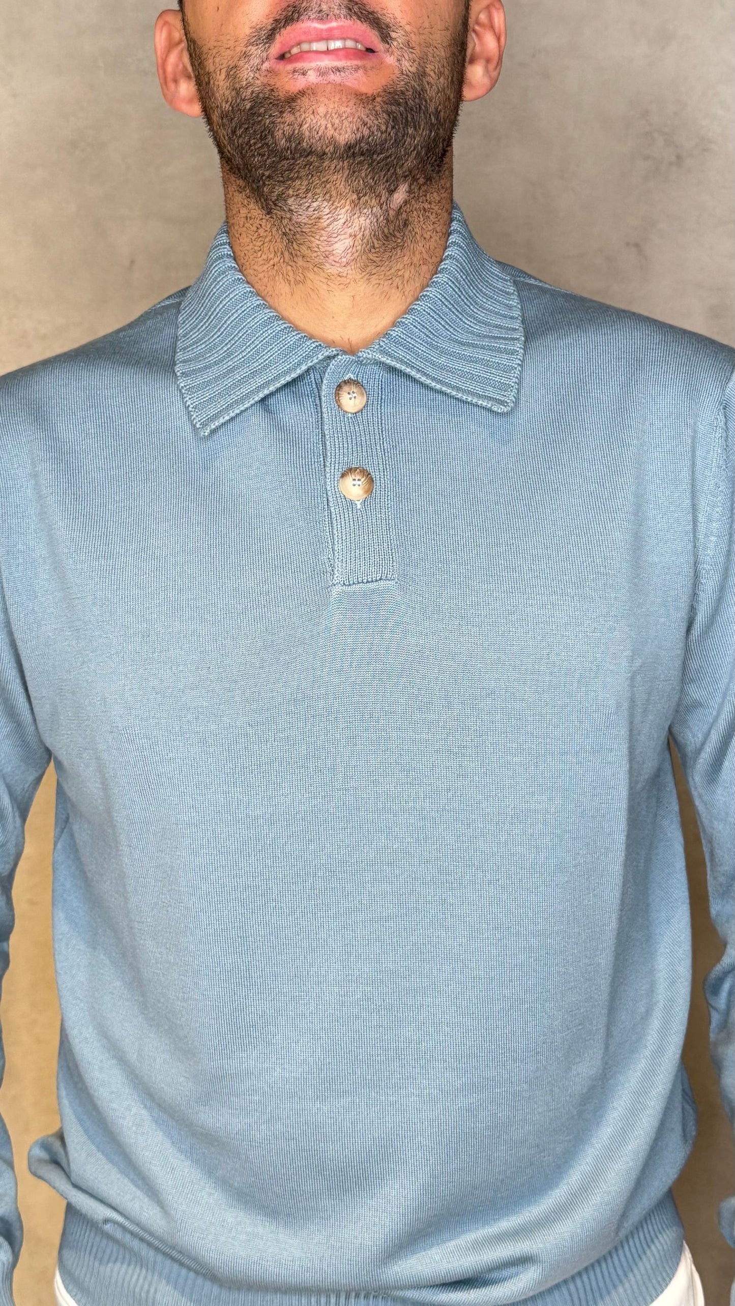 TENNIS57192/14821/CELESTE - POLO - APLOMB - MADE IN ITALY