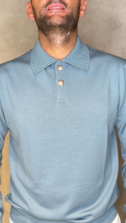 TENNIS57192/14821/CELESTE - POLO - APLOMB - MADE IN ITALY