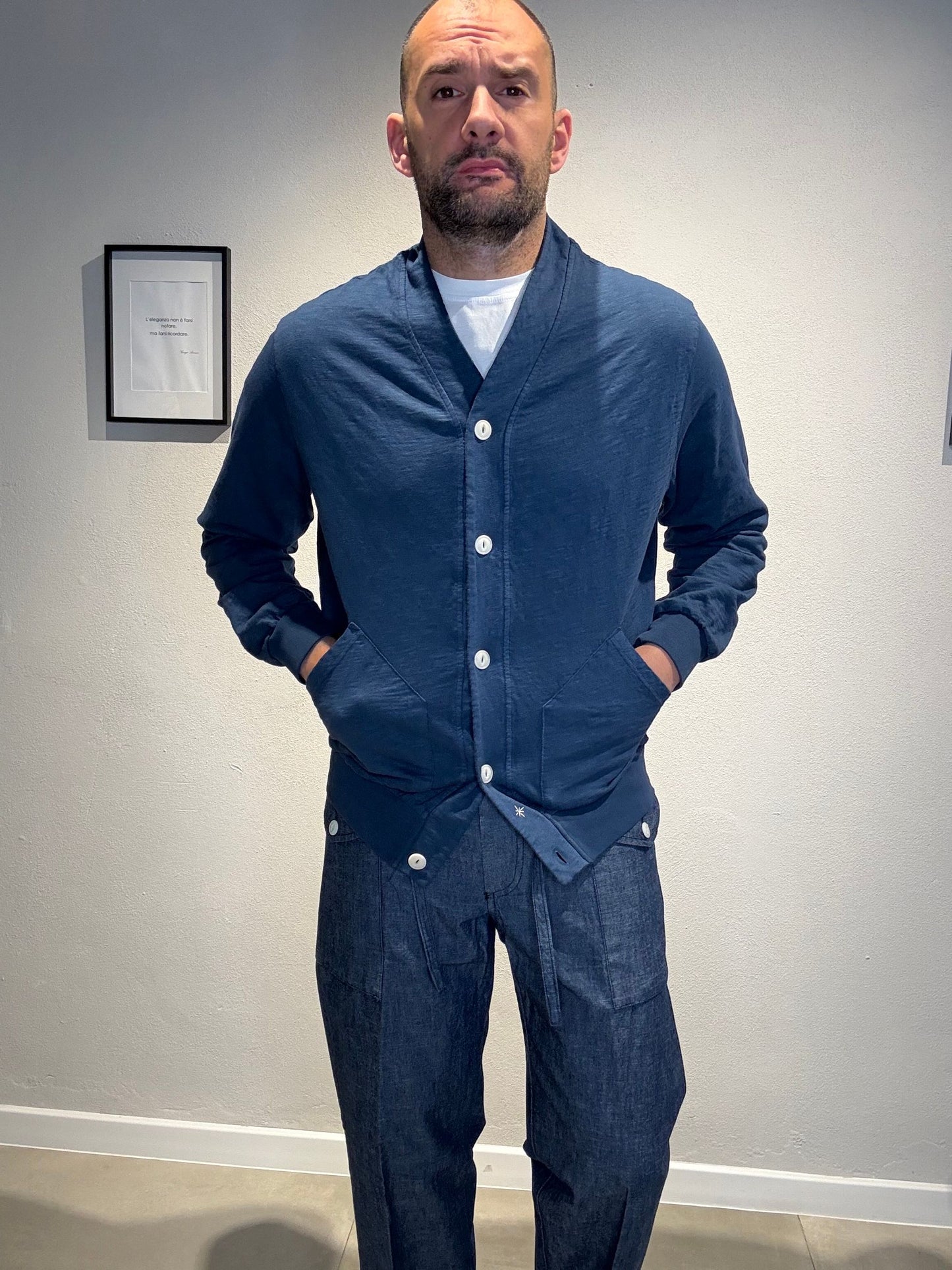 GARY/BLU - CARDIGAN IN FELPA - PANAMA ROUTE