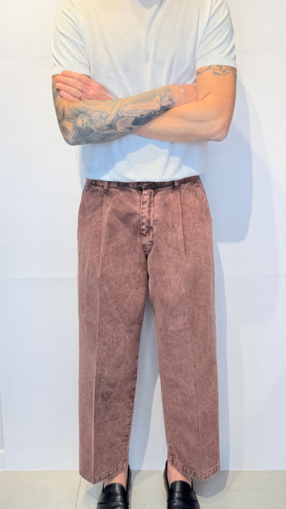 LEOT165MARMORIZZATO/BORDEAUX - Jeans - VANDOM