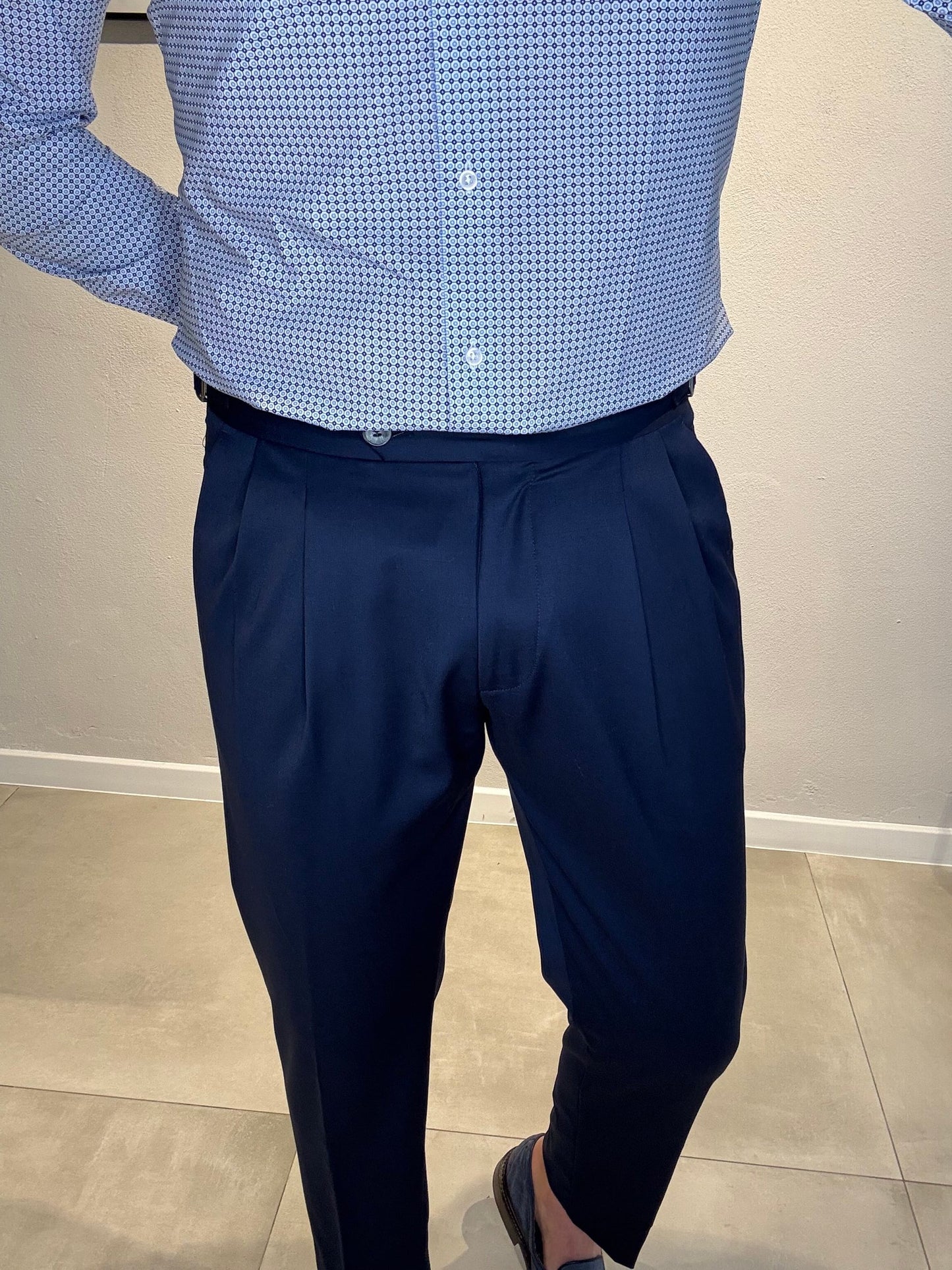 GIOVANNIT109/BLU - PANTALONE DOPPIA PENCE - VANDOM