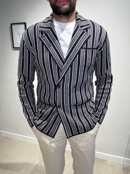 LD1283/BIANCOBLU - CARDIGAN GIACCA DOPPIO PETTO - ASHEVILLE