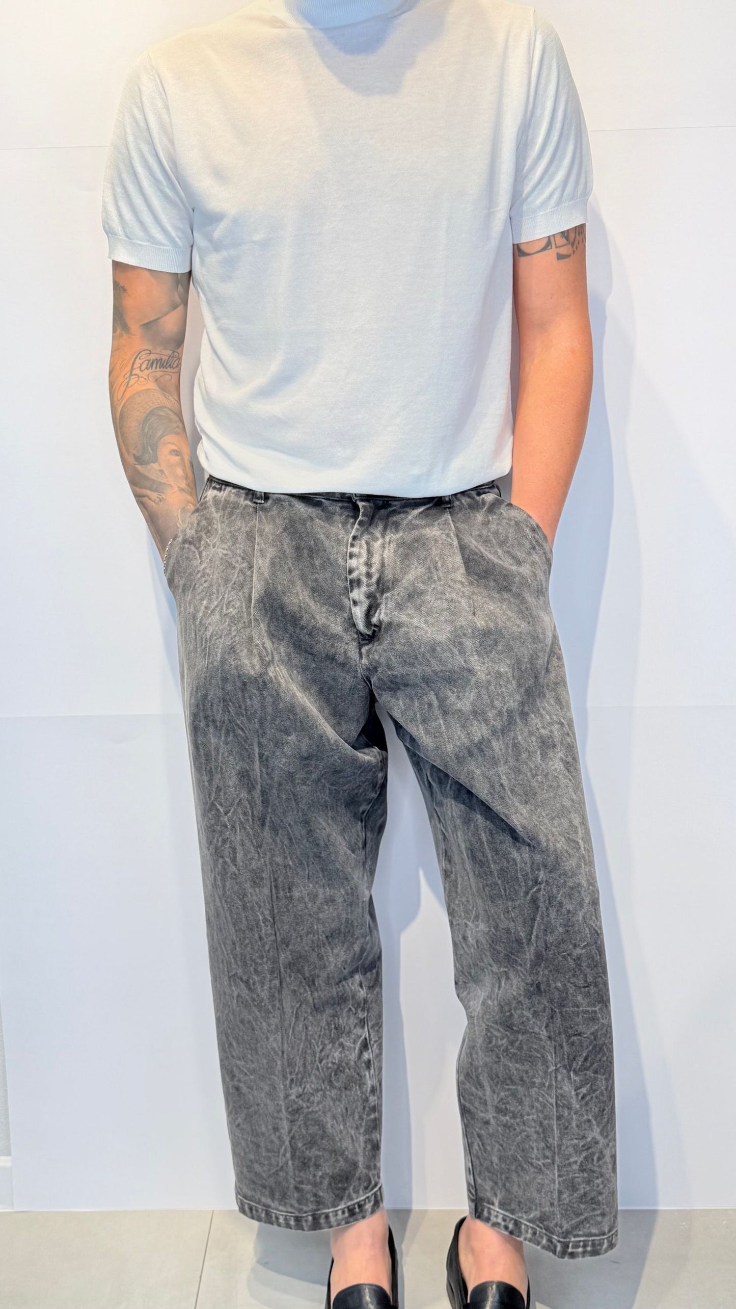 LEOT165MARMORIZZATO/GRIGIO - Jeans - VANDOM